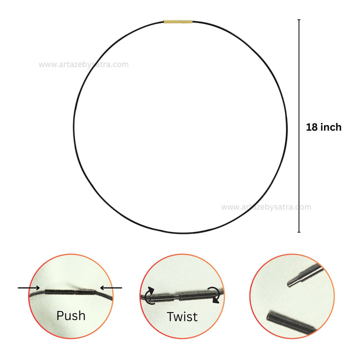 Nylon Cord Wax Rope Chain for Necklace | Size : 18inch | Qty : 1pc