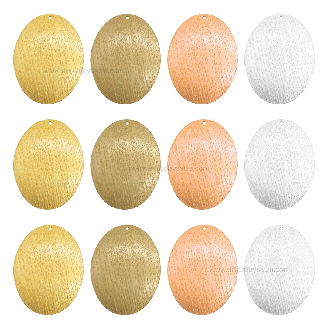1 Loop Oval Matt Finish Metal Art | Size : 45mm | Qty : 100g | MF19