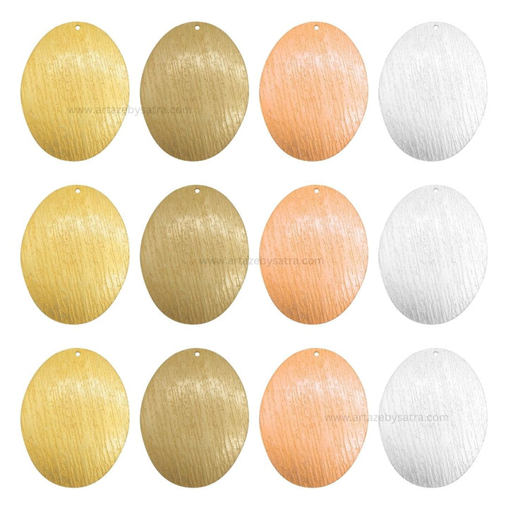 1 Loop Oval Matt Finish Metal Art | Size : 45mm | Qty : 10pcs | MA378