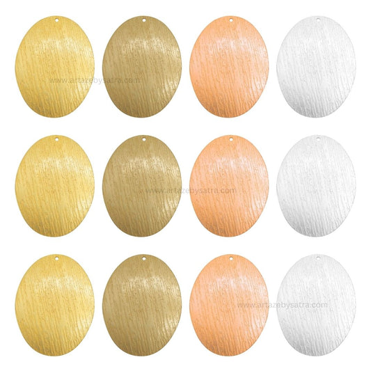 1 Loop Oval Matt Finish Metal Art | Size : 45mm | Qty : Qty : 100g | MF19