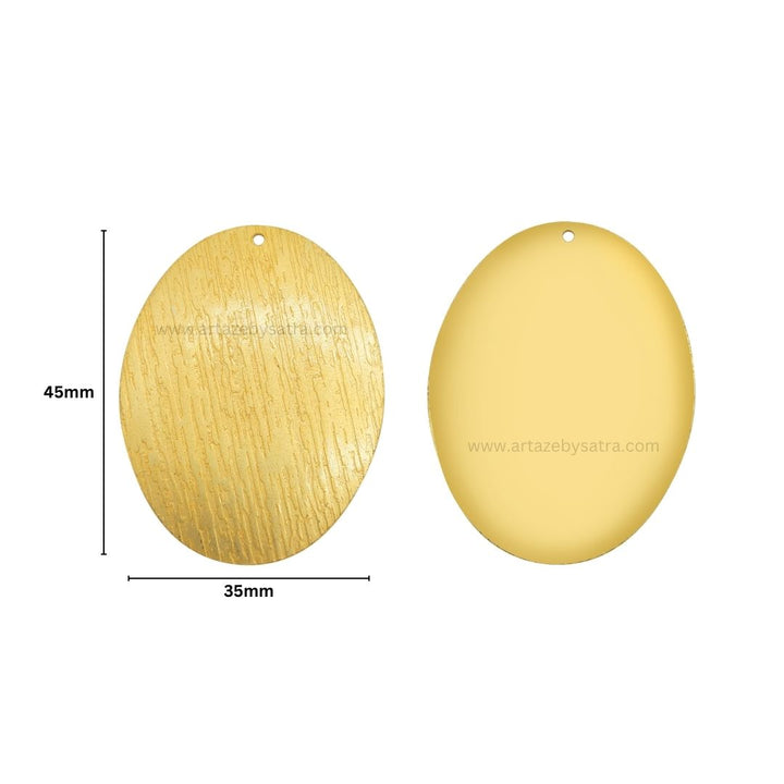 1 Loop Oval Matt Finish Metal Art | Size : 45mm | Qty : 10pcs | MA378