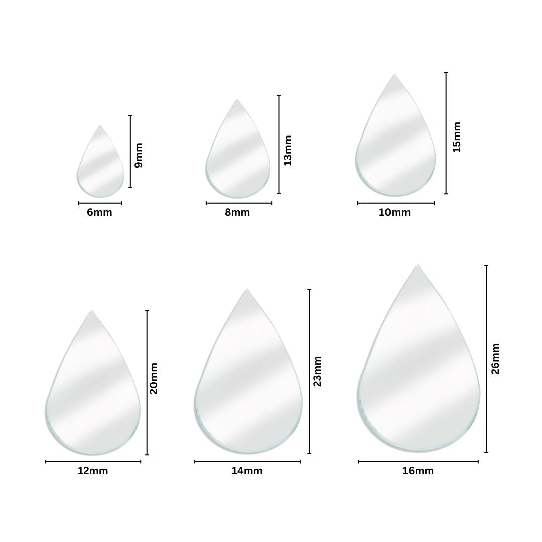 Teardrop Shape Mirror | Qty : 200grms | M09