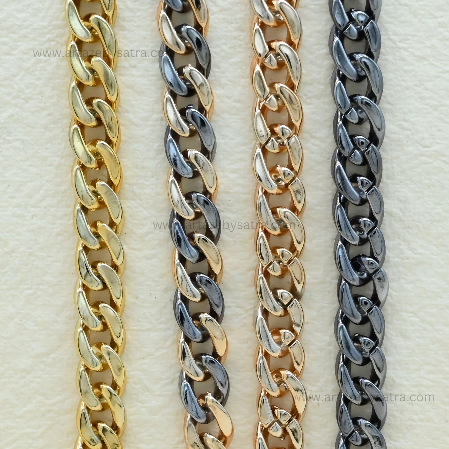 Metallic Mask Acrylic Chain Curb Link | Qty : 1mtr | AC06