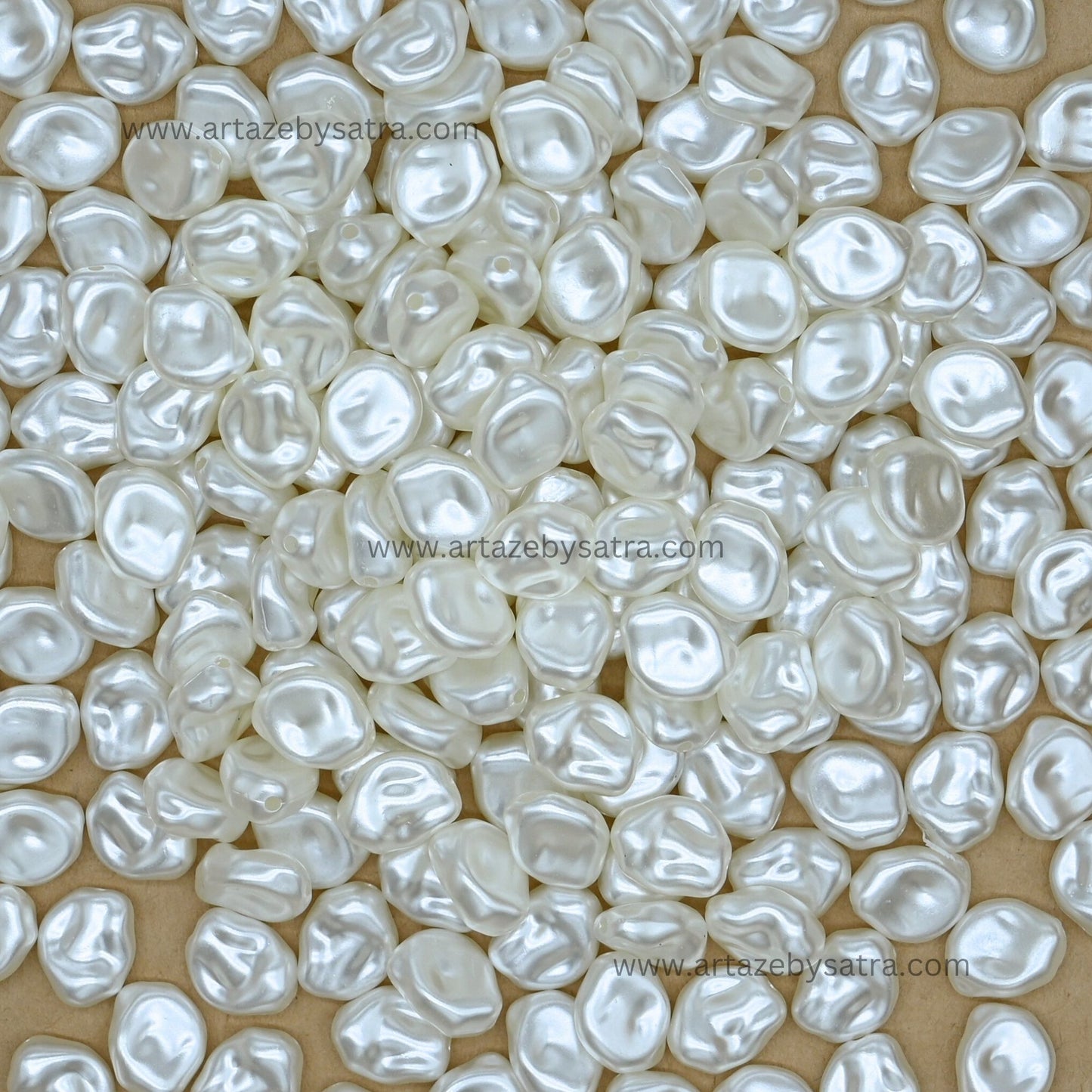 Pebble-Shaped Plastic Pearl Beads | Size : 15mm | PPB104