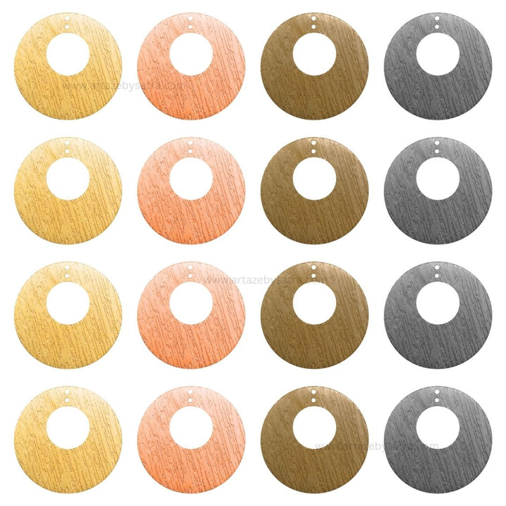 2 Loop Round Matt Finish Metal Art | Size : 40mm | Qty : 10pcs | MA374