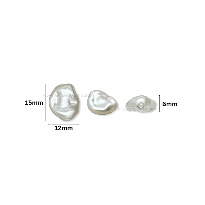 Pebble-Shaped Plastic Pearl Beads | Size : 15mm