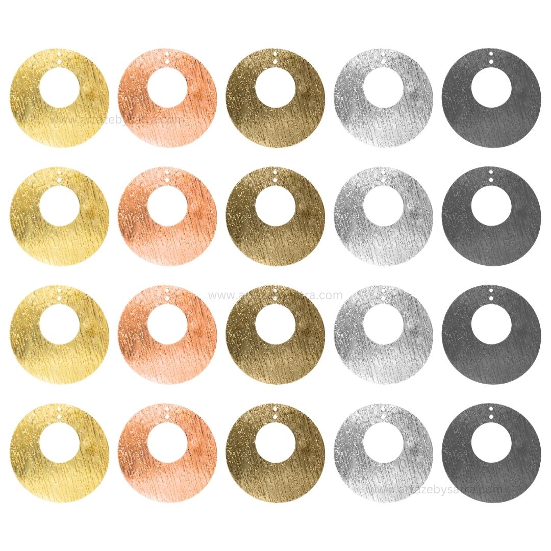 2 Loop Round Shiny Finish Metal Art | Size : 40mm | Qty : 100g | MF16