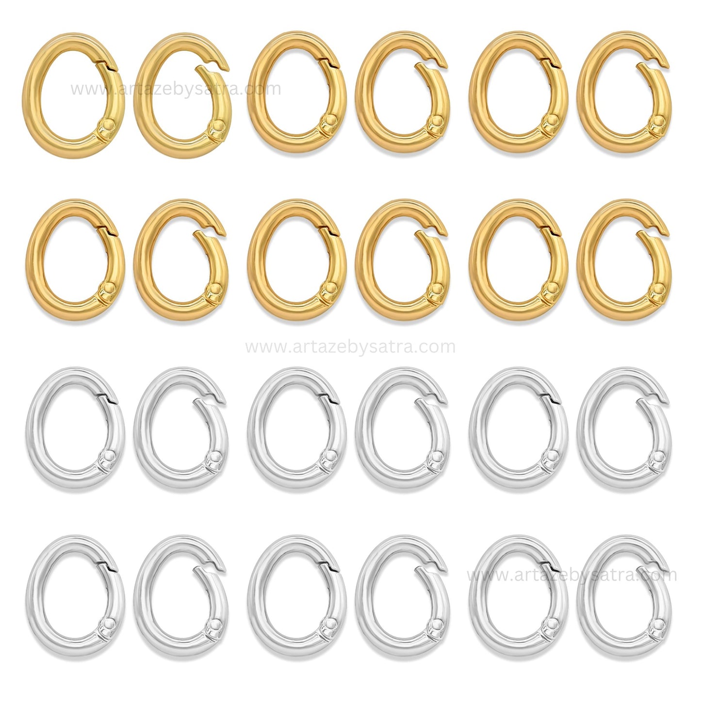 Oval Alloy Spring Gate Carabiners | Size : 26mm | Qty : 6pcs | BF122