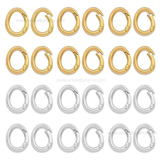 Oval Alloy Spring Gate Carabiners | Size : 26mm | Qty : 6pcs | BF122