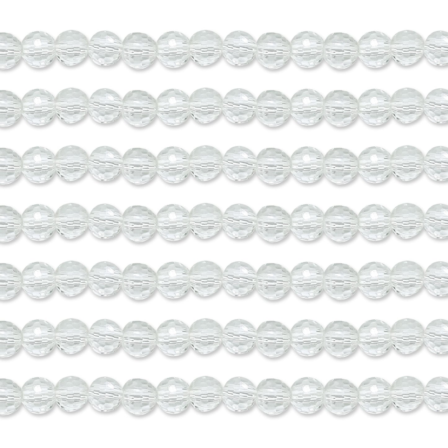 Sparkling Clear Faceted Glass Beads | GB35
