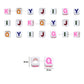 Alphabet Pastel Plastic Beads  | Size : 6mm | PB119