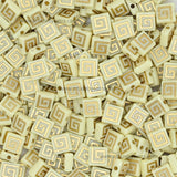 Square Cube Beads with Gold Spiral Pattern | Size : 8mm | PB196