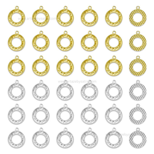 Round Hoop Brass Charms | High Quality | Size : 17mm | Qty : 2pcs