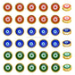 Round Evil Eye Meenakari Kundan Beads | Size : 12mm | Qty : 12pcs | MKB70