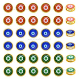 Round Evil Eye Meenakari Kundan Beads | Size : 12mm | Qty : 12pcs | MKB70