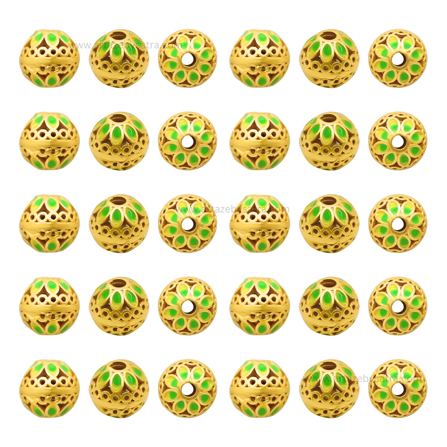 Brass Enamel Charms Beads | High Quality | Size : 10mm | Qty : 4pcs