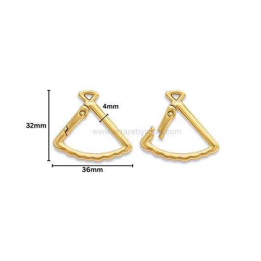 Triangle Fan Alloy Spring Gate Carabiners | Size : 32mm | Qty : 6pcs | BF126