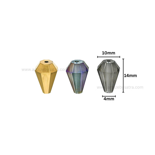 Faceted Cone Beads | Size : 14mm | Qty : 1 line-approx 35pcs | GB17