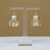 Golden Jhumkas with Classic Leaf Tassels | Qty : 2pcs-1pair | EF86
