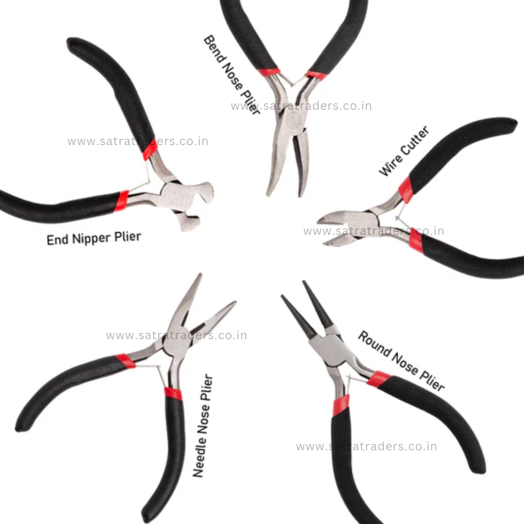 Jewelry Making Pliers Set of Needle Nose Bent Nose End Cutting Round Nose Combination Plier Qty P18