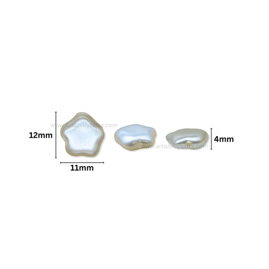 Curvy Star-Shaped Plastic Pearl Beads | Size : 12mm | PPB105