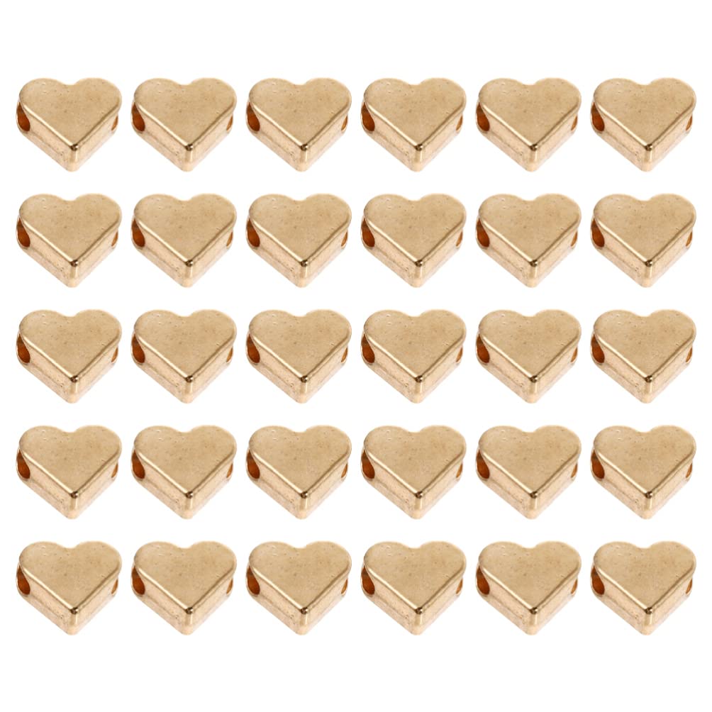Flat Heart  Brass Beads | High Quality Plated | Size: 6mm | Qty: 10pcs