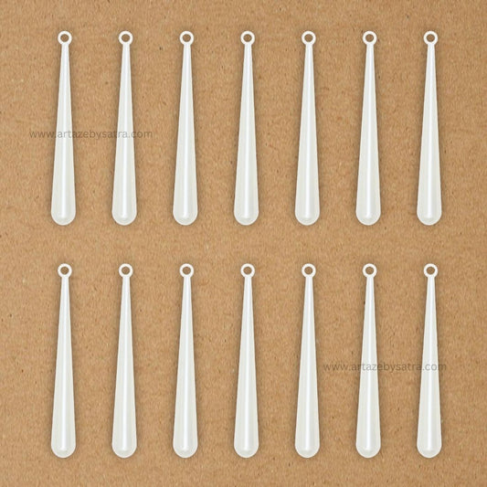 1 Hole Plastic Pearl Long Drop Beads | Qty : 500g | PPB27