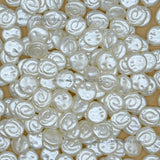 White Round Spiral Plastic Pearl Beads | PPB107