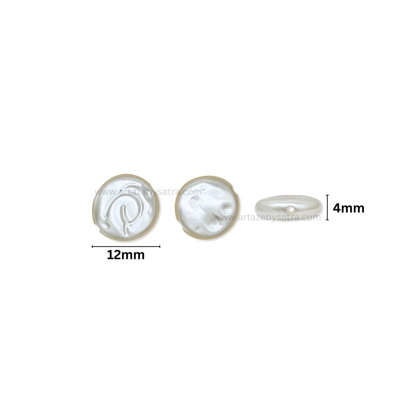 White Round Spiral Plastic Pearl Beads | PPB107