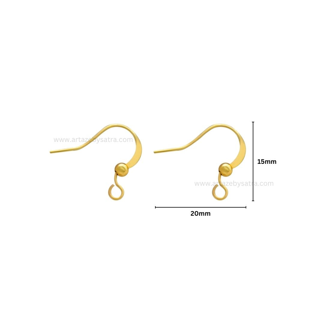 Brass Fish Hook (High Quality) | Size : 15mm | Qty : 20pcs | BF110