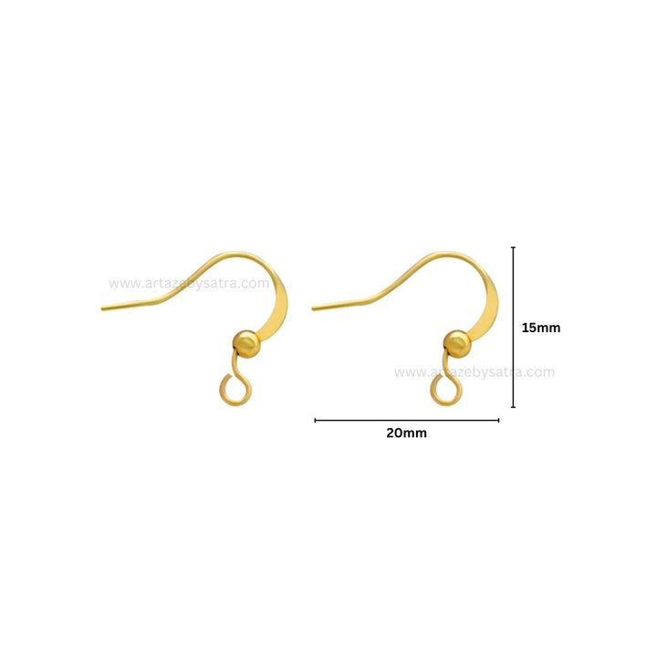 Brass Fish Hook (High Quality) | Size : 15mm | Qty : 20pcs | BF110