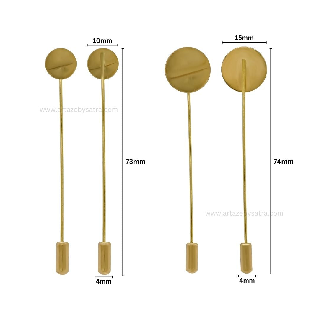 Lapel Pin | Size : 74mm Round Size : 10mm,15mm | Qty : 10pcs | BF63