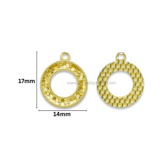 Round Hoop Brass Charms | High Quality | Size : 17mm | Qty : 2pcs