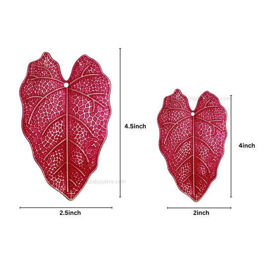 Leaf Coloured Metal Art | Size : 4,4.5inch | Qty : 4pcs | MA479