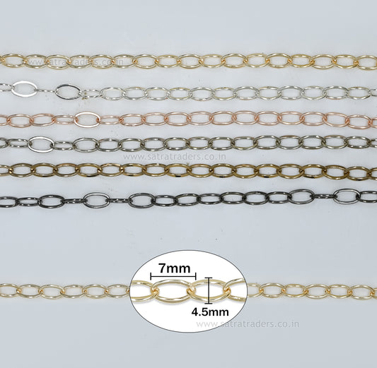 Iron Chain (Indian Plating) | Size : 4.5mmx7mm | IP06