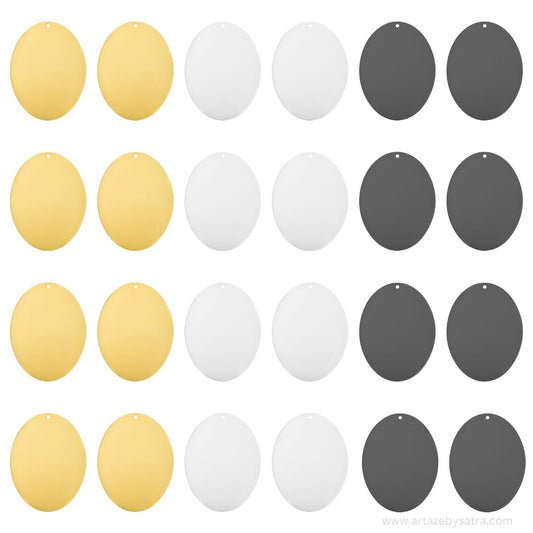Plain Oval Matt Finish Metal Art | Size : 45mm | Qty : Qty : 100g | MF06