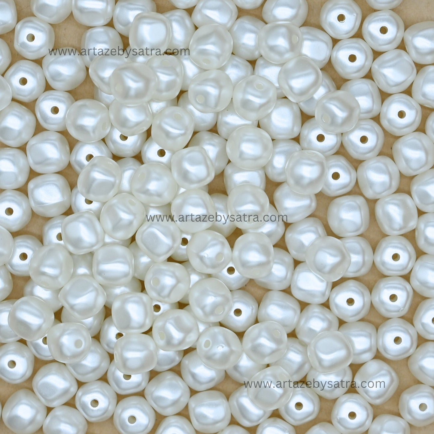 Rounded Cube Plastic Pearl Beads | Size : 10mm | PPB111