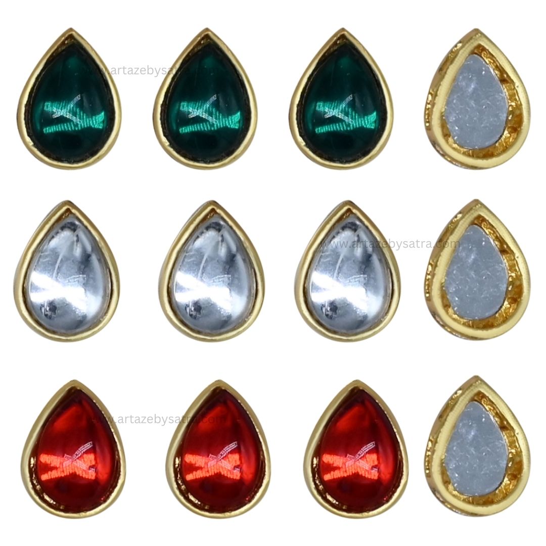 Meenakari Kundan Beads Qty 12pcs MKB38 SATRA FASHION JEWELLERY ACCESSORIES PRIVATE LIMITED