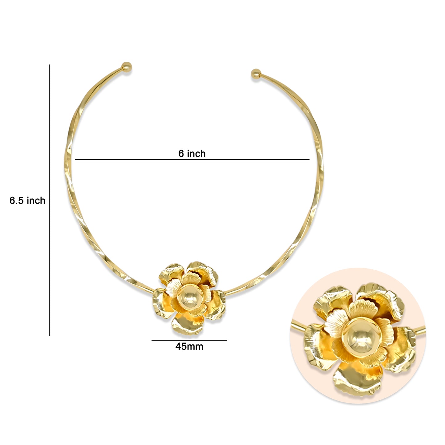 Brass Designer Choker | 18k Gold Plated (High Quality) | Qty : 1pc | DC72