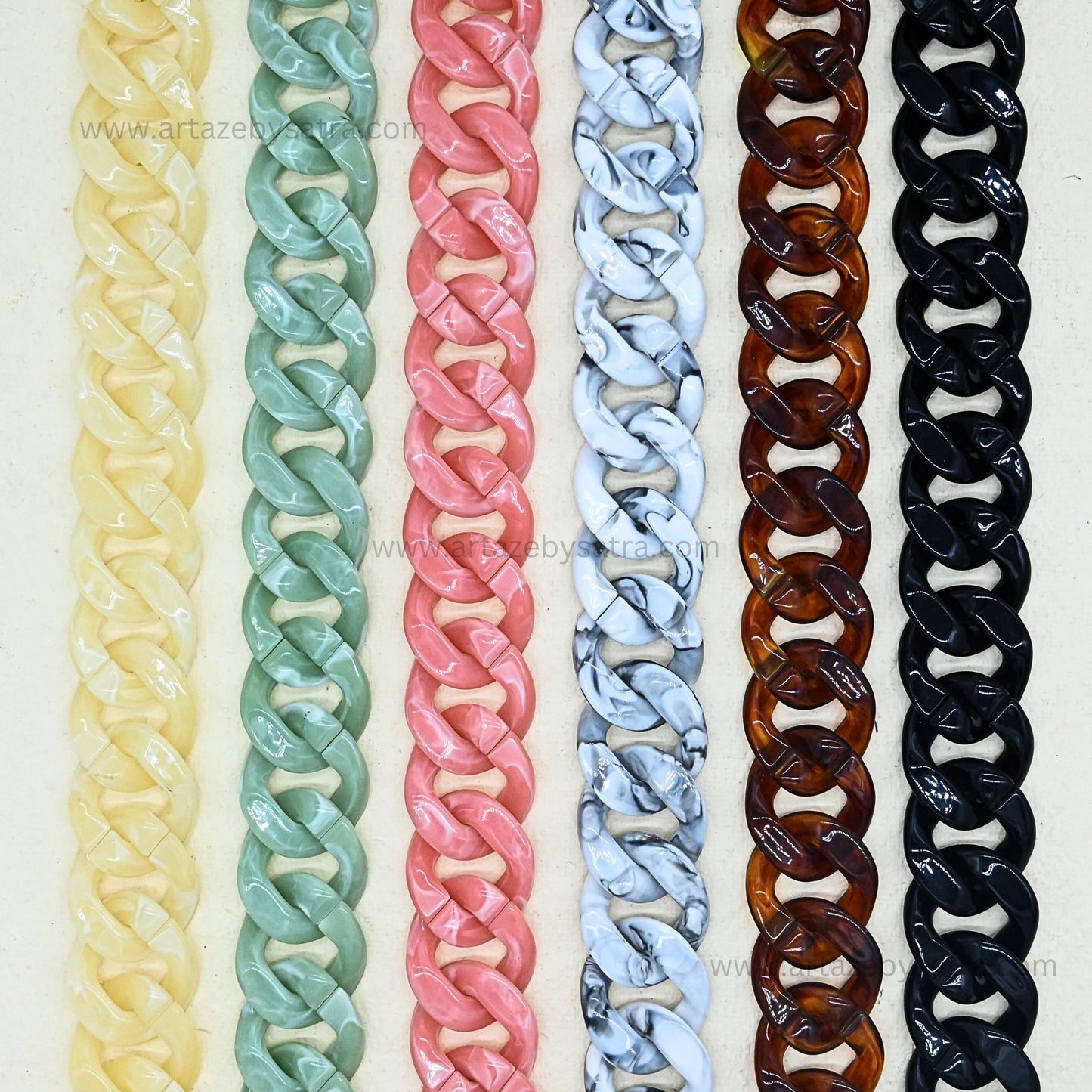 Matte Translucent Acrylic Chain | Size : 33mm | Qty : 1mtr | AC01