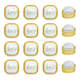 Square Shape MOP Meenakari Kundan Beads | Size : 16mm | Qty : 12pcs | MK37