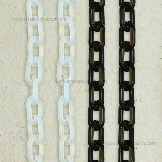 Acrylic Link Chain | Size : H-23mm W-38mm | Qty : 1mtr | AC31