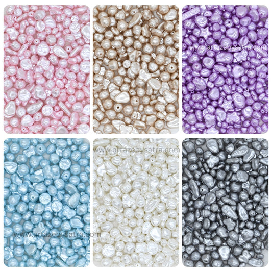 Exclusive Mix Glossy Irregular Uncut Beads | Qty : Approx 370pcs | UC09