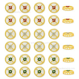 Gold Round Meenakari Kundan Beads | Size : 20mm | Qty : 6pcs | MK07