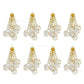 White Petal & Gold Bead Tassels | Size : 80mm | Qty : 10pcs | T21