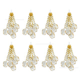 White Petal & Gold Bead Tassels | Size : 80mm | Qty : 10pcs | T21