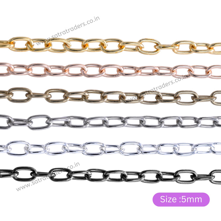 Iron Oval Chain | Size:H-6mm W-10mm | 100grm | IC07