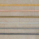 Iron Twisted Link Curb Chain | Size:H-2mm W-3mm | Qty : 100g | IC02