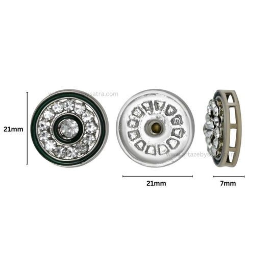 Round Silver Polish Meenakari Beads | Size : 21mm | Qty : 6pcs | MKB35