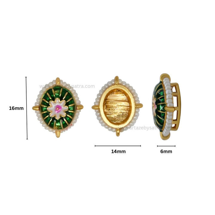 Meenakari Kundan Beads | Size : 14mm | Qty : 12pcs | C-859
